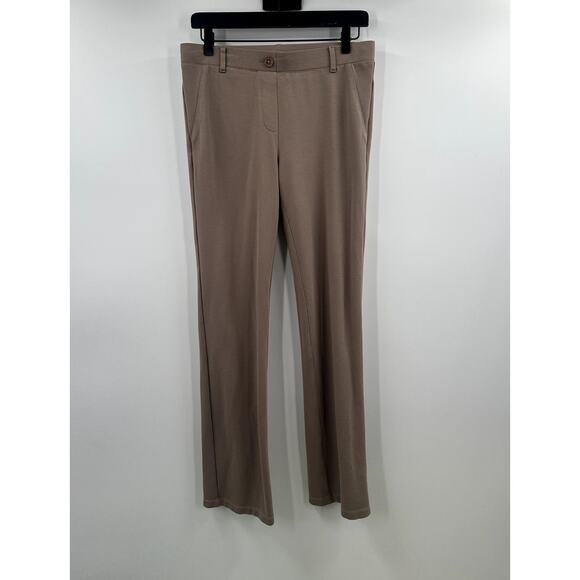 Betabrand Dress Yoga Pant Tan Stretch Straight Bootcut Leg Size Medium Petite - Picture 1 of 8